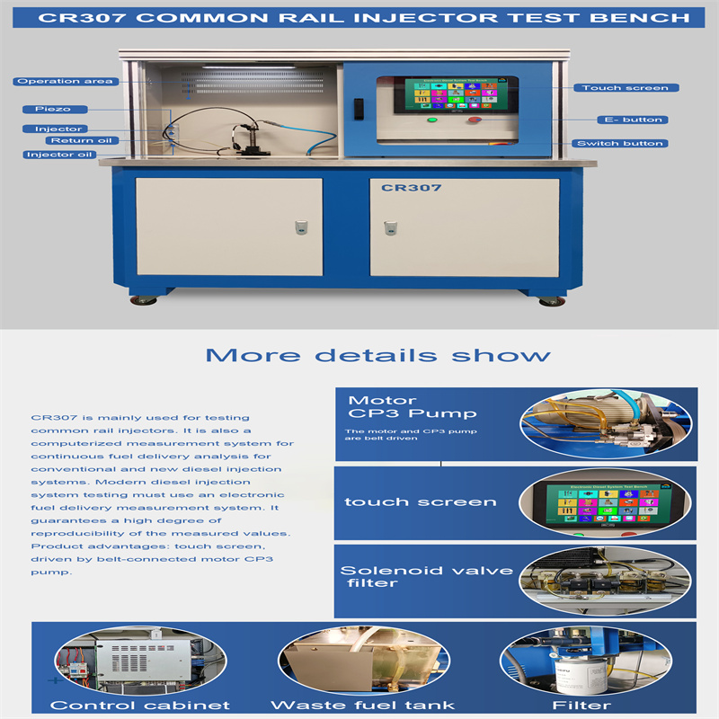 Beacon CR307 Common Rail Diesel Fuel Injector Test Bench With Flow Sensor Test CR Piezo Injector