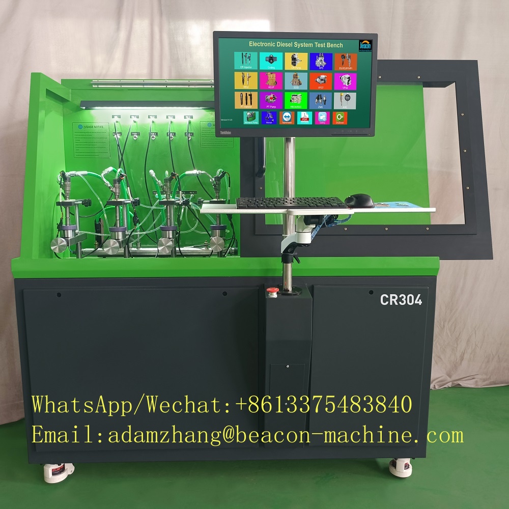 Common rail injector test bench CR304 CRDI injector tester machine testing 4 injectors at the same time with 4 flow sensors