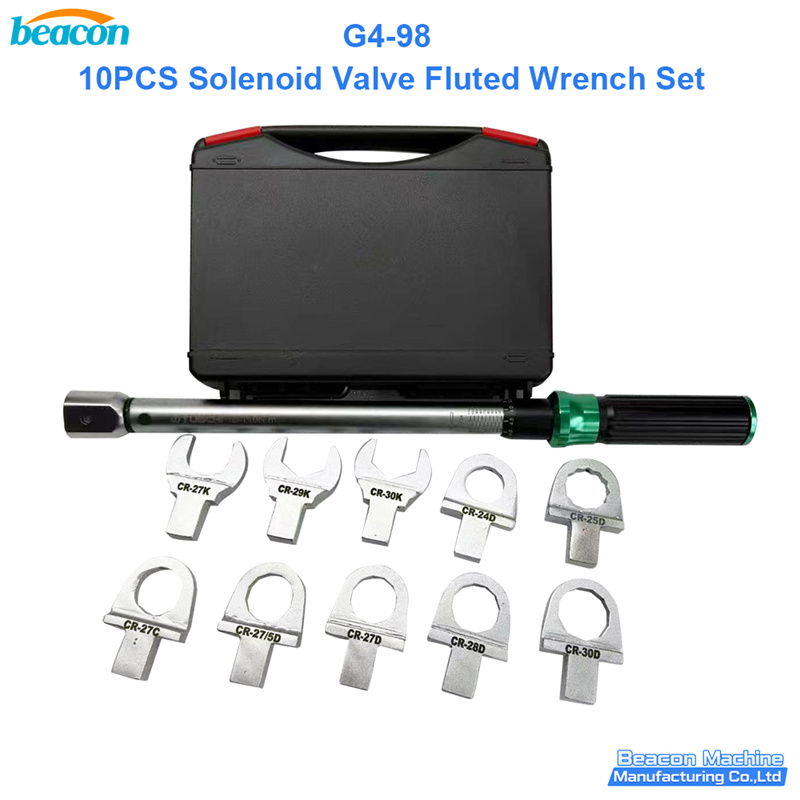 G4-98 10PCS Solenoid Valve Fluted Torque Wrench Set Common Rail Injector Solenoid Disassembly Repair Tool Kit