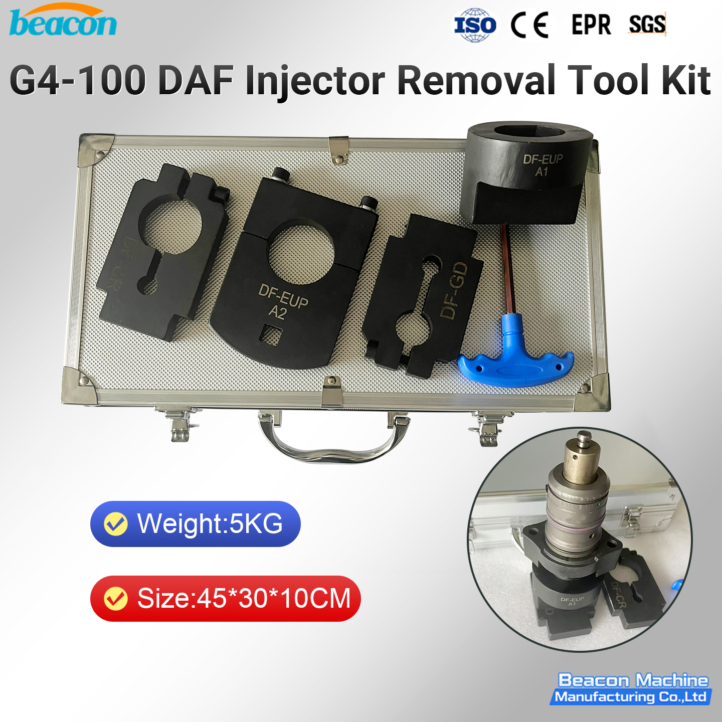 G4-100 DAF Injector Removal Tool Kit Professional Diesel Injector Disassembly Tool for DAF EUP Injectors